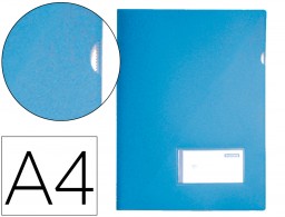 BL28 Carpeta dossier uñero Liderpapel A4 celeste solapa y tarjetero 300 g/m²