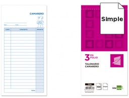 T114 Talonario Liderpapel Camarero 3enFoilo original 100h