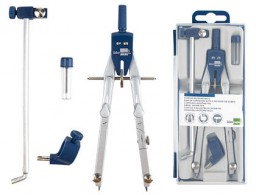 MP07 Compás Liderpapel con bigotera rapida adaptador y alargadera