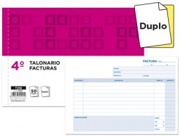 T218 Talonario Liderpapel Facturas 4º apaisado 50 juegos duplicado con iVA