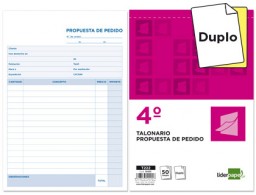 T222 Talonario Liderpapel Pedidos 4º natural 50 juegos duplicado
