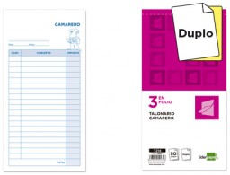 T214 Talonario Liderpapel Camarero 3enFoilo 50 juegos duplicado