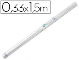 AD03 Rollo plástico forralibros adhesivo Liderpapel 0,33x1,5m. 50µ removible