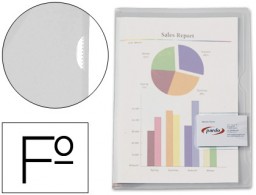 Carpeta dossier uñero Pardo Folio plástico transparente con tarjetero