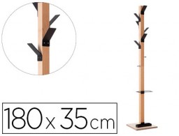 Perchero madera Fast-paperflow negro 8 colgadores paragüero