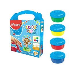 4 botes 80g. pintura dedos Maped colores surtidos