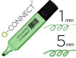 KF17959 Marcador fluorescente Q-Connect punta biselada tinta verde pastel