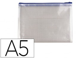 KF18666 Bolsa multiusos Q-Connect A5 malla cremallera azul