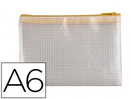 KF18667 Bolsa multiusos Q-Connect A6 malla cremallera amarilla