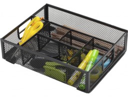 KF17291 Bandeja organizadora sobremesa Q-Connect rejilla metálica negra 6 departamentos