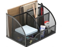 KF17295 Organizador sobremesa Q-Connect rejilla metálica gris 5 departamentos