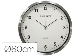 KF11216 Reloj de pared Q-Connect marco cromado 60 cm.