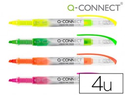 KF16127 4 marcadores fluorescentes Q-Connect tinta líquida colores surtidos