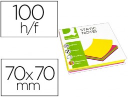 KF14523 Bloc 100 notas magneticas quita y pon Q-Connect 70x70mm. 5 colores fluorescentes