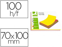 KF14524 Bloc 100 notas magneticas quita y pon Q-Connect 70x100mm. 5 colores fluorescentes