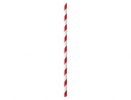 50 pajitas de papel nupik rojo/blanco