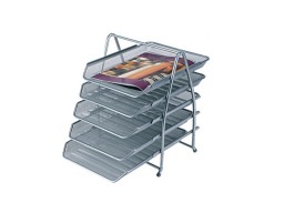 KF18476 5 bandejas sobremesa metálicas Q-Connect rejilla plata