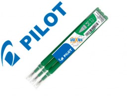 3 recambios bolígrafo Pilot Frixion borrable tinta verde