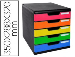 Fichero de sobremesa Exacompta con 5 cajones multicolores