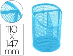 KF11220 Cubilete portalápices Q-Connect metálico rejilla roja 3 compartimientos