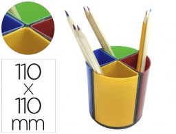 KF11303 Cubilete portalápices Q-Connect plástico redondo giratorio 4 colores
