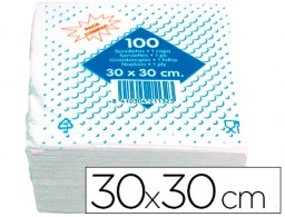 100 servilletas algodón 30x30cm. blancas 1 capa