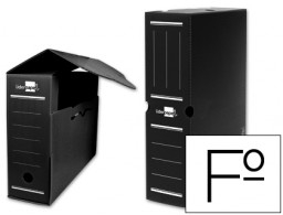 DF09 Caja archivo definitivo Liderpapel Folio plástico negro