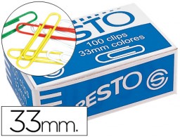 100 clips nº2 33mm. colores surtidos