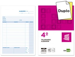 T215 Talonario Liderpapel albarán 4º 50 juegos duplicado