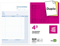 T226 Talonario Liderpapel Entregas 4º natural 50 juegos duplicado