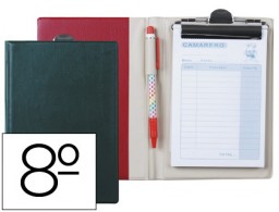 DT08 Carpeta portacomandas Liderpapel plástico 8º con talonario y bolígrafo