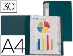 CJ43 Carpeta con 30 fundas personalizable Liderpapel A4 polipropileno verde
