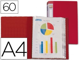 CJ50 Carpeta con 60 fundas personalizable Liderpapel A4 polipropileno rojo