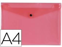 DS13 Carpeta sobre con broche Liderpapel A4 polipropileno rojo transparente