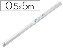 AD07 Rollo plástico forralibros adhesivo Liderpapel 0,5x5m. 50µ removible