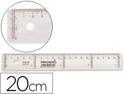 RG01 Regla Liderpapel 20cm. plástico cristal