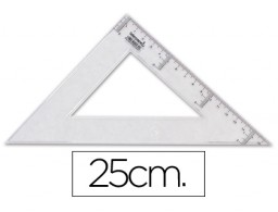 ES05 Escuadra Liderpapel plástico cristal 25cm.