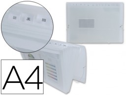 FU09 Carpeta clasificadora 13 departamentos Liderpapel A4 polipropileno transparente