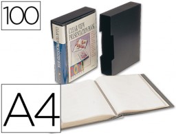 CJ65 Carpeta con 100 fundas personalizable Liderpapel A4 polipropileno negro