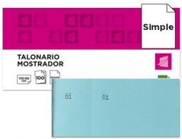 TL08 Talonario Liderpapel Mostrador 50x110mm. celeste con matriz