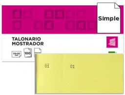 TL07 Talonario Liderpapel Mostrador 50x110mm. amarillo con matriz