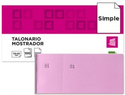 TL11 Talonario Liderpapel Mostrador 50x110mm. rosa con matriz