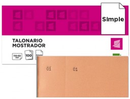 TL10 Talonario Liderpapel Mostrador 50x110mm. naranja con matriz