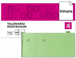 TL12 Talonario Liderpapel Mostrador 50x110mm. verde con matriz