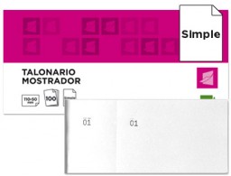 TL09 Talonario Liderpapel Mostrador 50x110mm. blanco con matriz