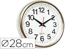 KF15589 Reloj de pared Q-Connect marco cromado 30 cm.