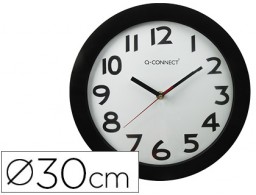 KF15590 Reloj de pared Q-Connect marco negro 30 cm.