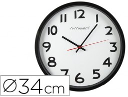 KF15592 Reloj de pared Q-Connect marco negro 34 cm.