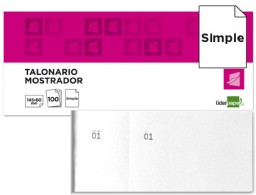 TL02 Talonario Liderpapel Mostrador 60x145mm. blanco con matriz