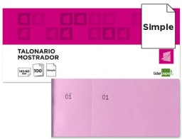 TL05 Talonario Liderpapel Mostrador 60x145mm. rosa con matriz
